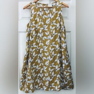 Floral Mustard A-Line Mini Dress